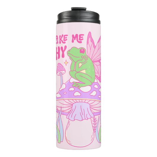 Niedlicher Frosch und Pilz - Ihr macht mich leise Thermosbecher (Vorderseite)