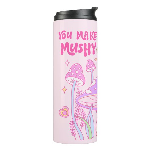 Niedlicher Frosch und Pilz - Ihr macht mich leise Thermosbecher (Nach links gedreht)