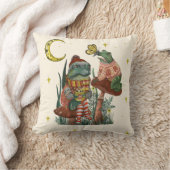 Niedlicher Frosch und Pilz-Kern Weihnachten Thro Kissen (Decke)