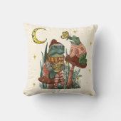 Niedlicher Frosch und Pilz-Kern Weihnachten Thro Kissen (Vorderseite)