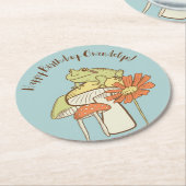 Niedlicher Frosch und Pilze Cotattecore Personalis Runder Pappuntersetzer (Angewinkelt)