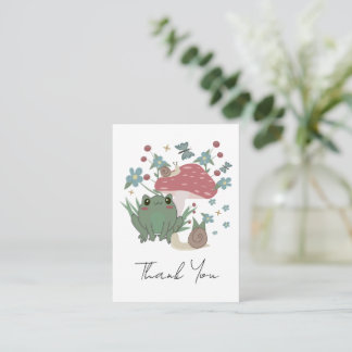 Niedlicher Frosch und Schnecke Danke Mitteilungskarte