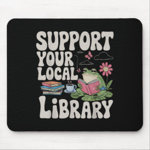 Niedlicher Frosch unterstützt Ihr Bibliotheksbibli Mousepad