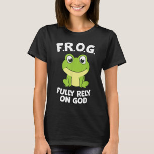 Niedlicher Frosch verlässt sich voll und ganz auf T-Shirt
