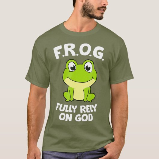 Niedlicher Frosch verlässt sich voll und ganz auf  T-Shirt (Vorderseite)