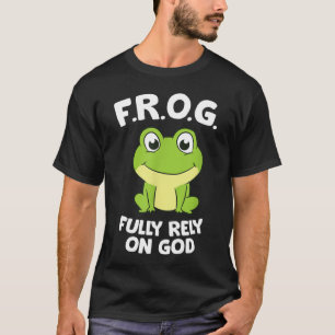 Niedlicher Frosch verlässt sich voll und ganz auf T-Shirt