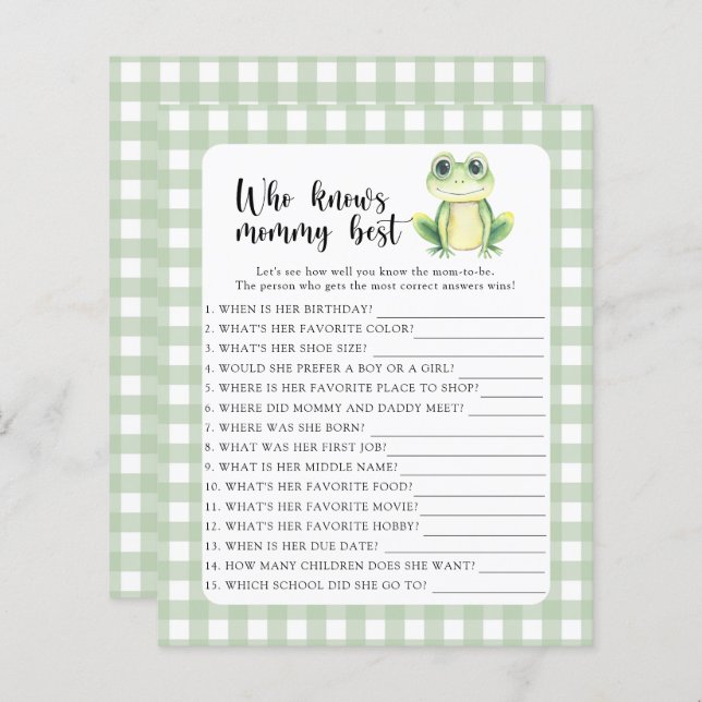 Niedlicher Frosch - Wer Mama am besten kennt (Vorne/Hinten)