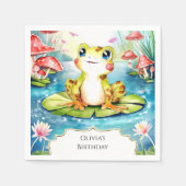 Niedlicher Frosch zum Geburtstag Serviette (Vorderseite)