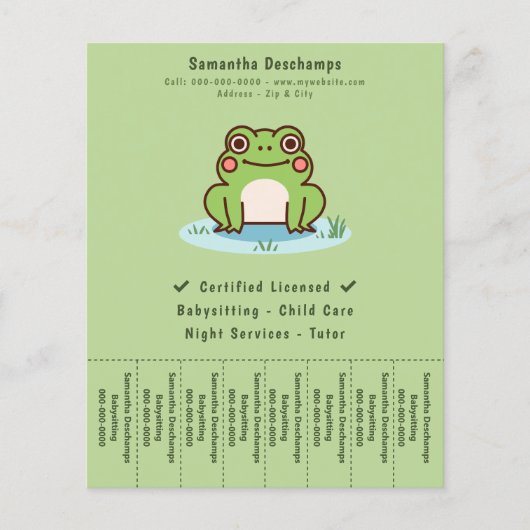 Niedlicher Froschabreißer Flyer (Vorne)