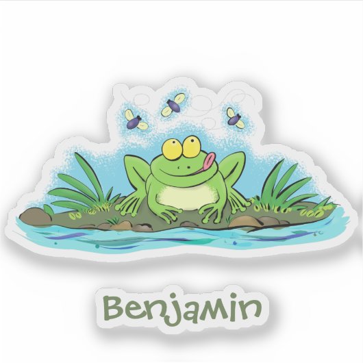Niedlicher Froschfrosch Cartoon Aufkleber (Vorderseite)
