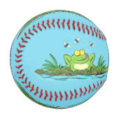 Niedlicher Froschfrosch Cartoon Baseball (Vorderseite Links)