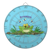 Niedlicher Froschfrosch Cartoon Dartscheibe (vorne)