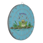 Niedlicher Froschfrosch Cartoon Dartscheibe (Vorderseite Links)