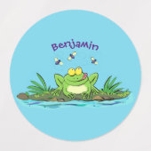 Niedlicher Froschfrosch Cartoon Etiketten (Design 1)