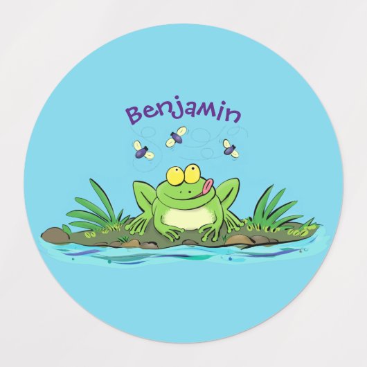 Niedlicher Froschfrosch Cartoon Etiketten (Design 1)