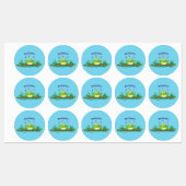 Niedlicher Froschfrosch Cartoon Etiketten (Blatt)