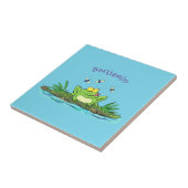 Niedlicher Froschfrosch Cartoon Fliese (Seite)