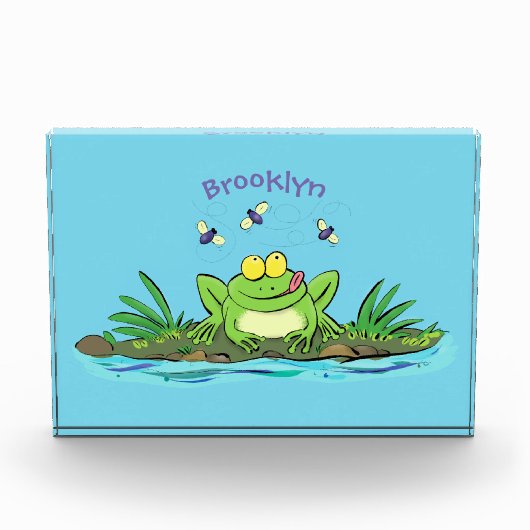 Niedlicher Froschfrosch Cartoon Fotoblock (Vorderseite)