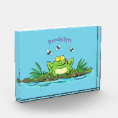 Niedlicher Froschfrosch Cartoon Fotoblock (Links)