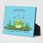 Niedlicher Froschfrosch Cartoon Fotoplatte (Seite)