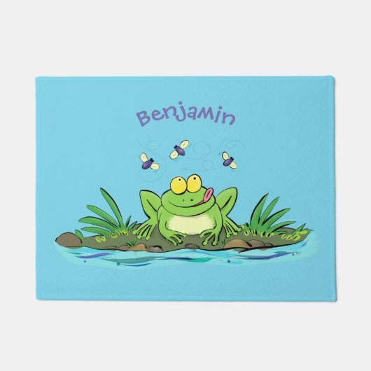 Niedlicher Froschfrosch Cartoon Fußmatte (Vorderseite)
