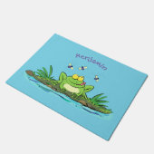 Niedlicher Froschfrosch Cartoon Fußmatte (Schrägansicht)