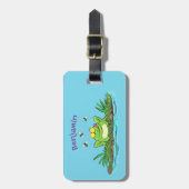 Niedlicher Froschfrosch Cartoon Gepäckanhänger (Vorderseite vertikal)