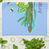 Niedlicher Froschfrosch Cartoon Geschirrtuch (Gefaltet)