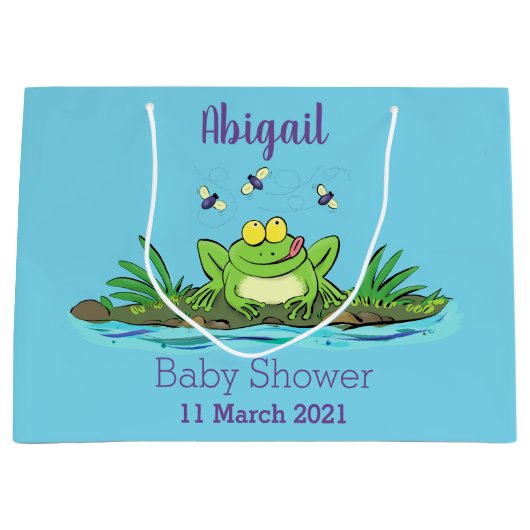 Niedlicher Froschfrosch Cartoon Große Geschenktüte (Vorderseite)