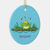 Niedlicher Froschfrosch Cartoon Keramik Ornament (Rechts)