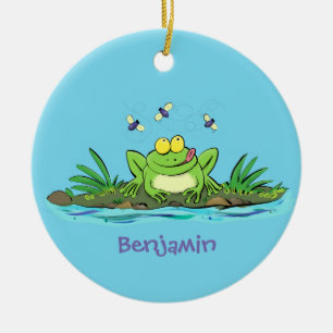 Niedlicher Froschfrosch Cartoon Keramik Ornament