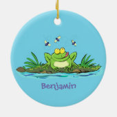 Niedlicher Froschfrosch Cartoon Keramik Ornament (Hinten)