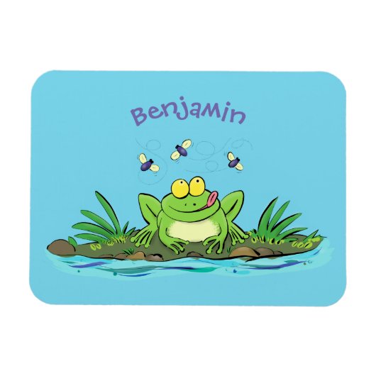 Niedlicher Froschfrosch Cartoon Magnet (Horizontal)