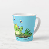 Niedlicher Froschfrosch Cartoon Milchtasse (Rechte Ecke)