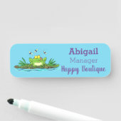 Niedlicher Froschfrosch Cartoon Namensschild (Beispiel)