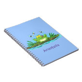 Niedlicher Froschfrosch Cartoon Notizblock (Rechte Seite)