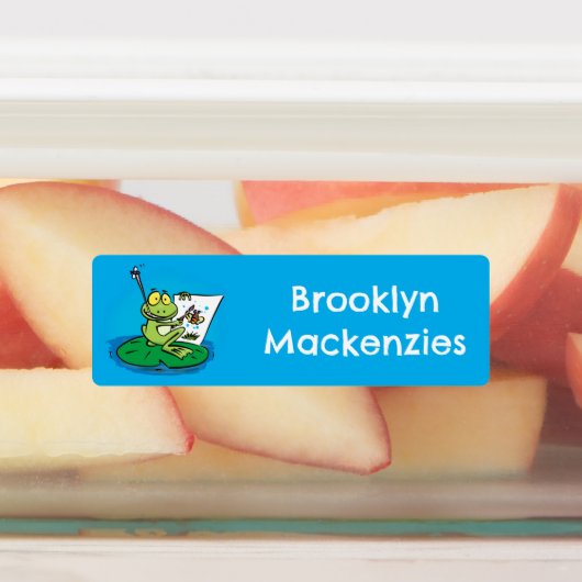 Niedlicher Froschfrosch Cartoon personalisiert Etiketten (Befestigt)