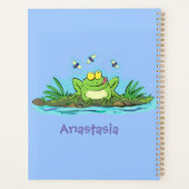 Niedlicher Froschfrosch Cartoon Planer (Rückseite)