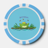 Niedlicher Froschfrosch Cartoon Pokerchips (Vorderseite)