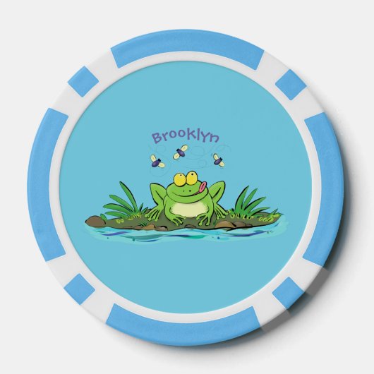 Niedlicher Froschfrosch Cartoon Pokerchips (Rückseite)