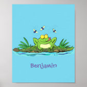 Niedlicher Froschfrosch Cartoon Poster (Vorne)