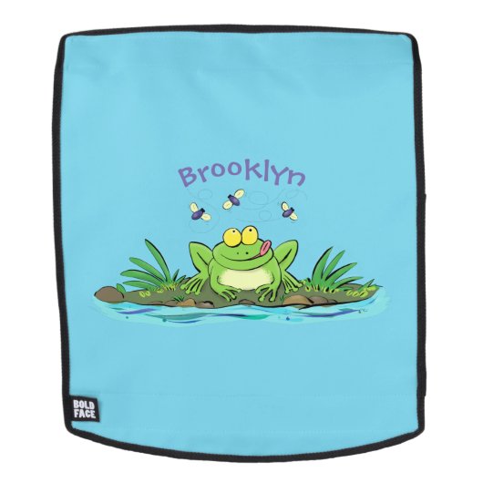 Niedlicher Froschfrosch Cartoon Rucksack (Abnehmbare Front)