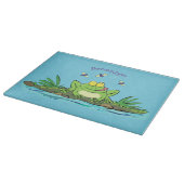 Niedlicher Froschfrosch Cartoon Schneidebrett (Ecke)