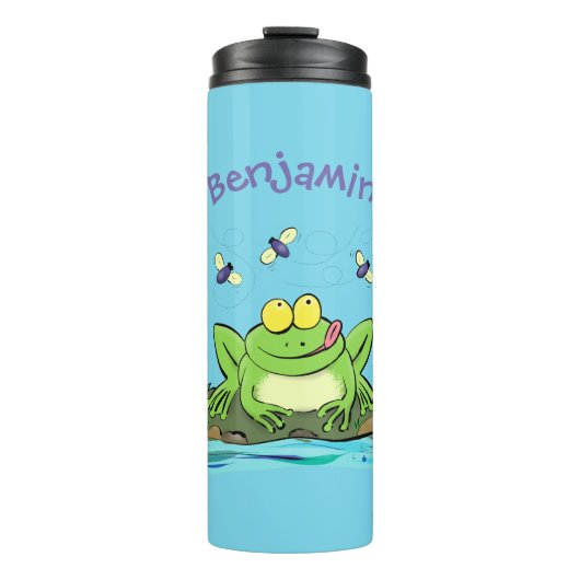 Niedlicher Froschfrosch Cartoon Thermosbecher (Vorderseite)