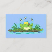 Niedlicher Froschfrosch Cartoon Visitenkarte (Rückseite)