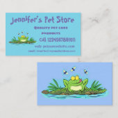 Niedlicher Froschfrosch Cartoon Visitenkarte (Vorne/Hinten)