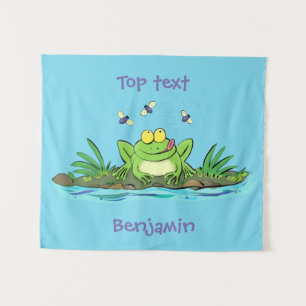 Niedlicher Froschfrosch Cartoon Wandteppich
