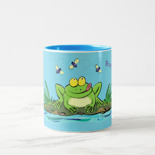 Niedlicher Froschfrosch Cartoon Zweifarbige Tasse