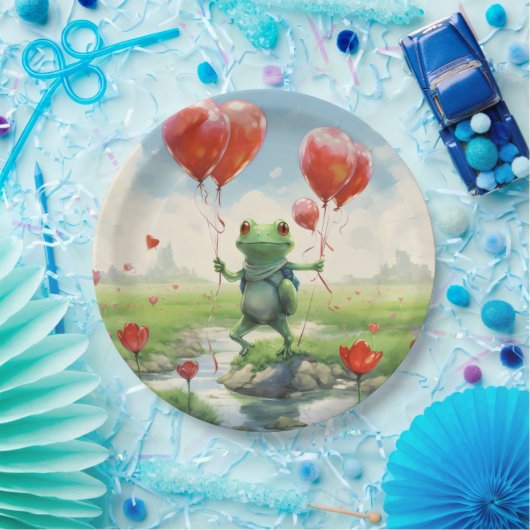 Niedlicher Froschfrosch Pappteller (Party)