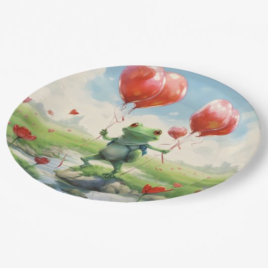 Niedlicher Froschfrosch Pappteller (Schrägansicht)